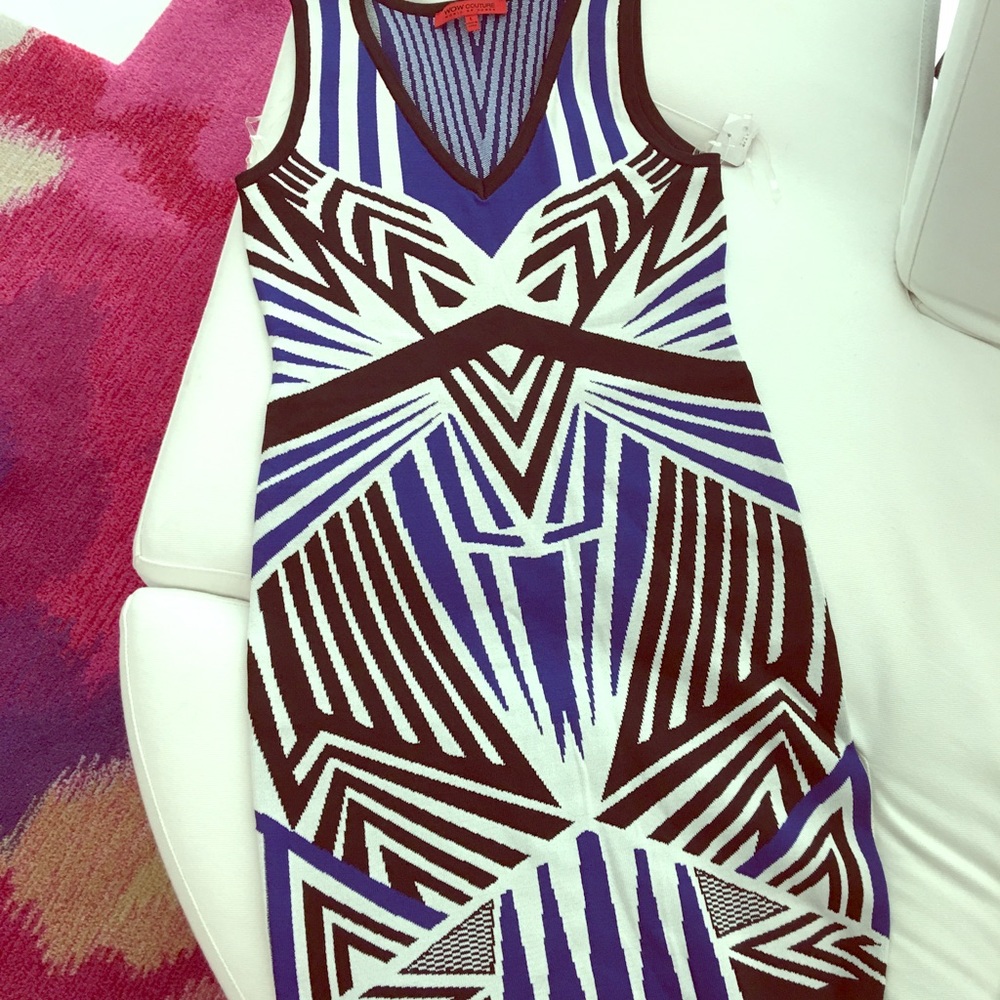 Bandage dress. WOW COUTURE.Large. Tricolor.